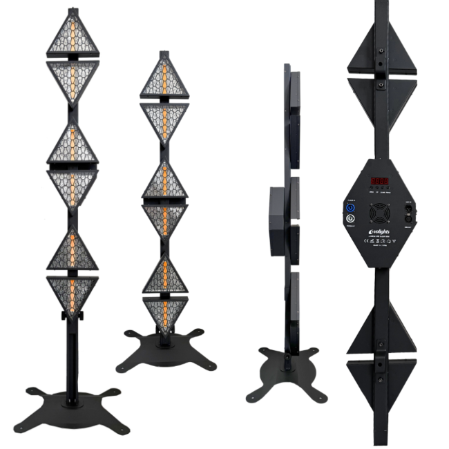 EVOLIGHTS LUMEN ONE 6x60W WW + 96×0.5W RGB LED retro stage