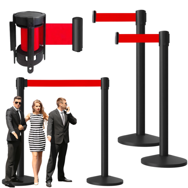 SUPRIMO RCQ 1 – set de 4 barieră VIP cu banda roșie