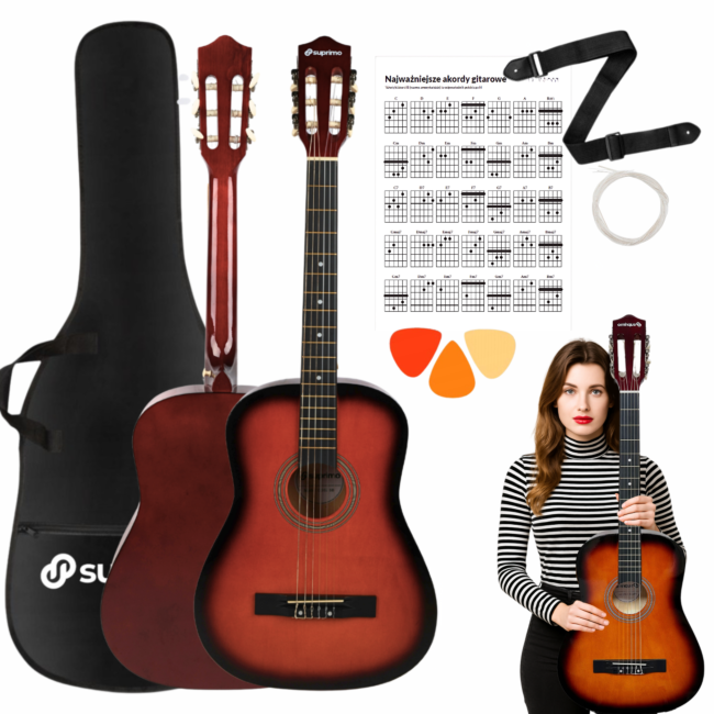 SUPRIMO CGS2 SB 4/4, set Chitară clasică sunburst