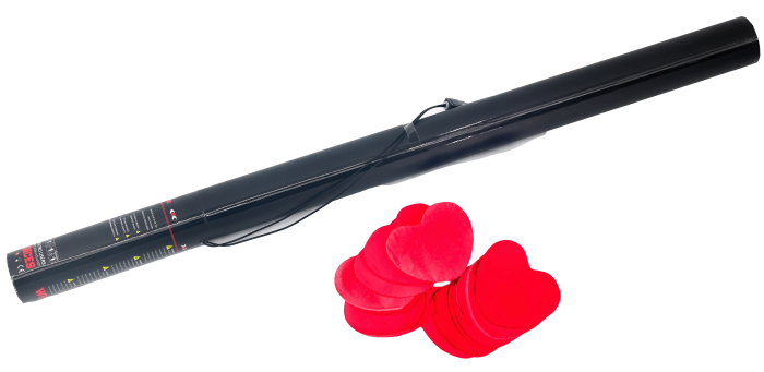 TCM FX Electric Confetti Cannon 80 cm, Red Hearts