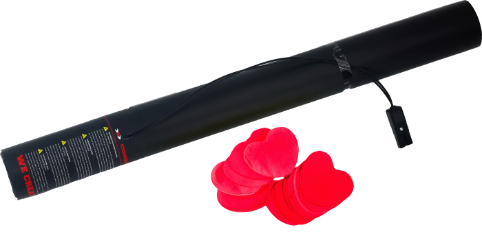 TCM FX Electric Confetti Cannon 50cm, Red Hearts